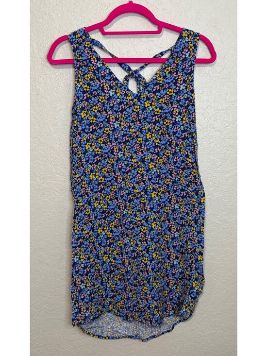 GAP Dresses & Skirts - Gap Womens XS Floral Sleeveless Dress With Tie Back Blue Yellow Pink Lightweight